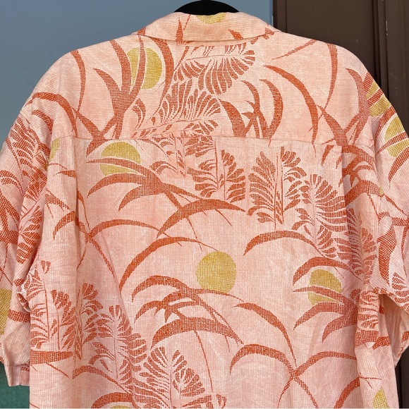 Tommy Bahama Orange/Rust Floral Hawaiian Silk Camp Shirt XL - Picture 9 of 13